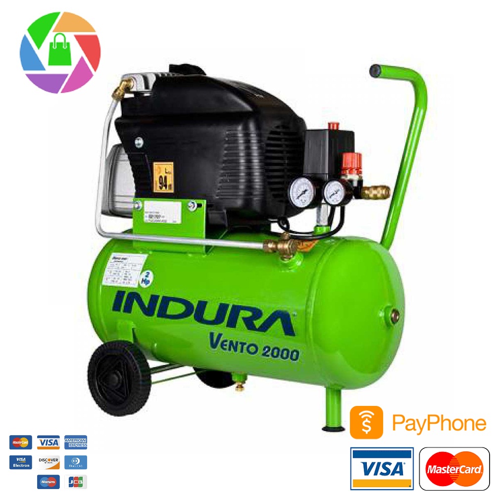 Compresor de Aire marca Indura Vento 2000 con Accesorios 2 HP - TIENDEC.com